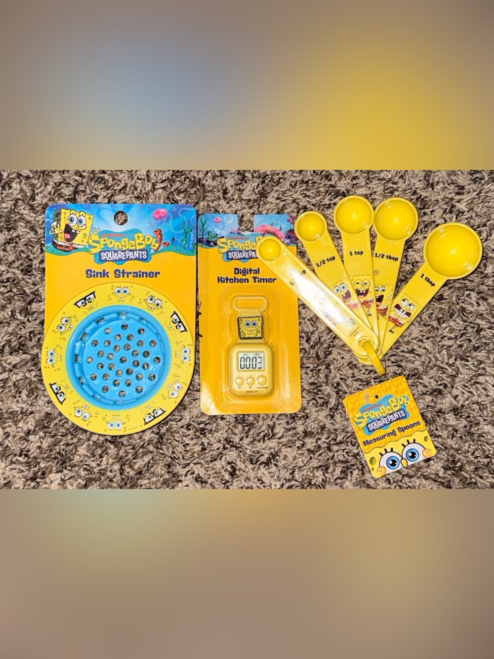 SpongeBob SquarePants -Digital Kitchen Timer -Sink Strainer and Measuring Spoons